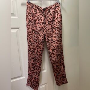 Missguided Pink Leopard Print Satin Pants